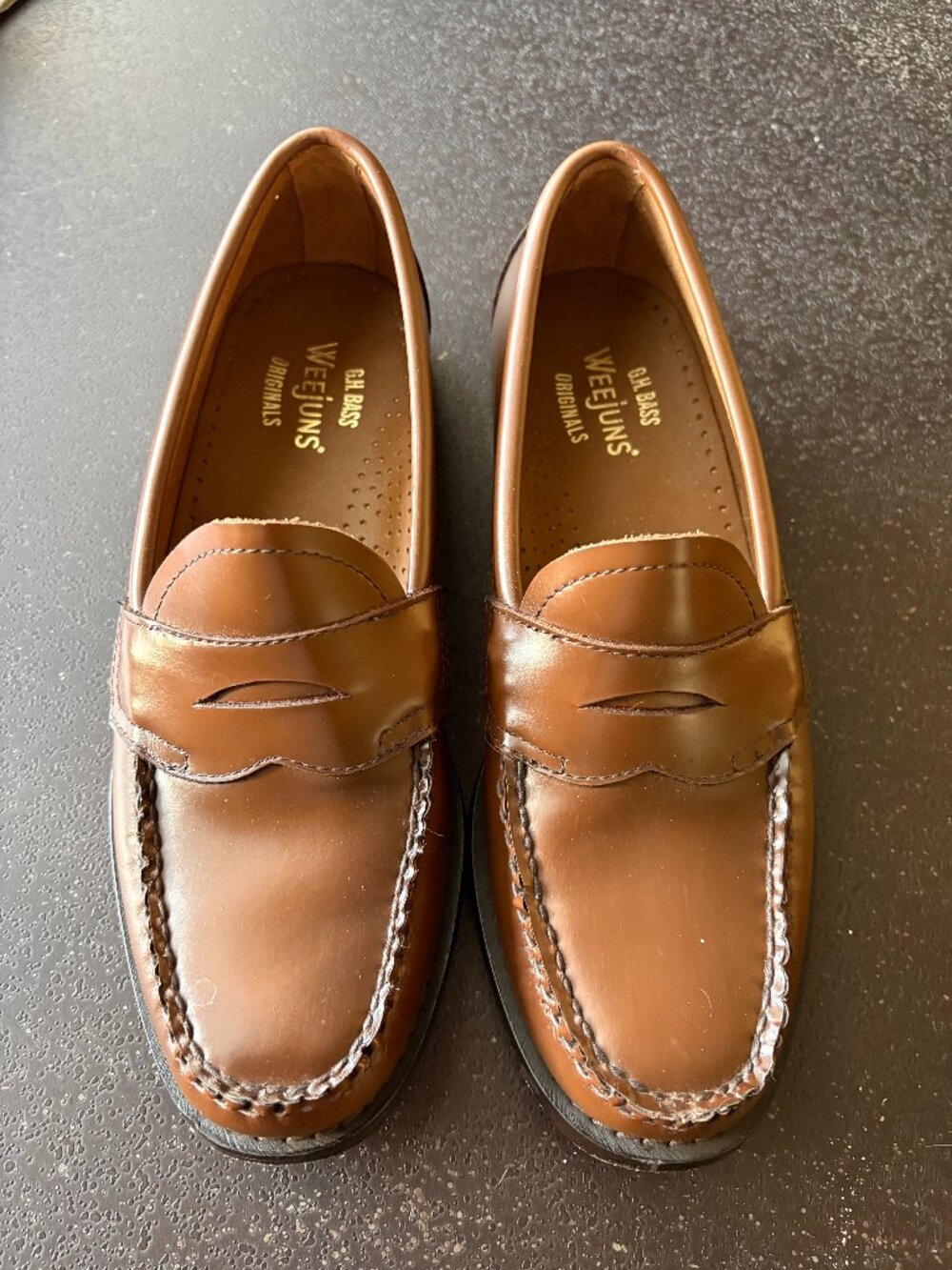 G.H. Bass & Co Weejuns - Brown Logan Loafers Sz 7 Mens Slip On PREPPY